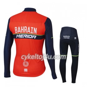 Cykeltrøje Langærmet + Cykelbukser 2017 Bahrain-Merida Børn N001